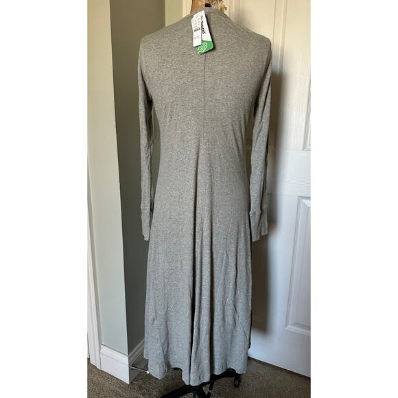 J. Crew gray ribbed button front midi dress womens Sz large new  Long sleeve - Picture 11 of 16